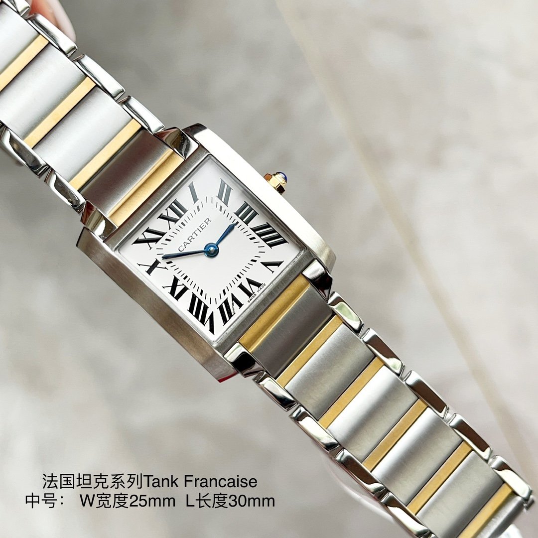 Cartier Tank Française Super Clone AAA+ Replica: Perfekte 1:1 Nachbildung der Luxusuhr 1049431629 - Cartier